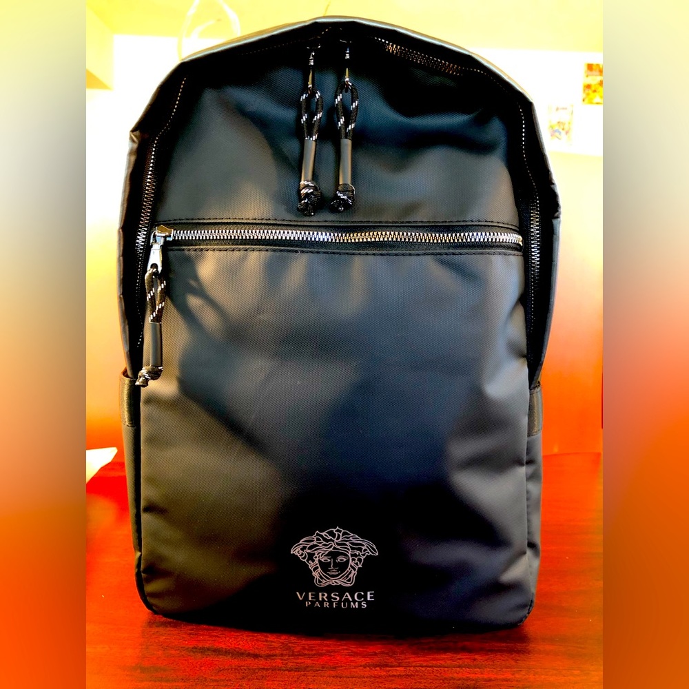 VERSACE PARFUMS - Men’s Backpack- Black and Silver